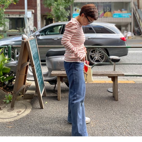 [USED]   パフスリーブ❤️リブトップス