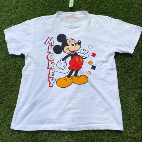 [USED] OLD 染み込みプリント Mickey Tee  ❤️
