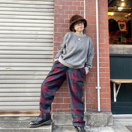 [USED] WooLタータンチェック パンツ