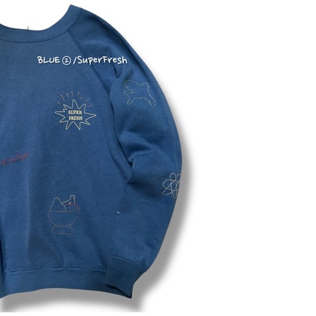 [HILITE STORE] ハンドメイド刺繍SWEAT/ブルー②