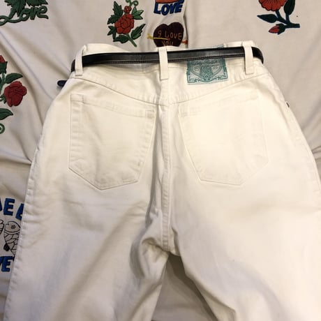 [USED] Euro  80's WHITE DENIM BANANA PANTS