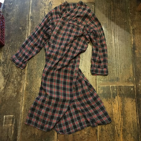 [USED] ノーカラーネルシャツワンピース