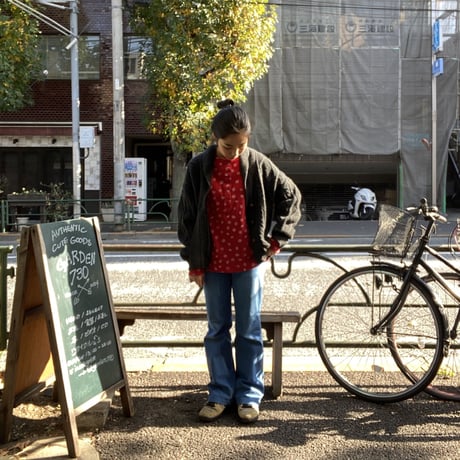 [USED]  wool rich ペイズリー柄ヘンリーネック トップス