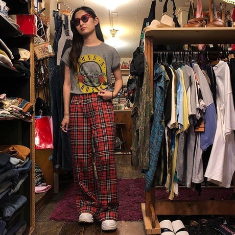 [USED] 70's POLY PANTS♡ギンガムチェック