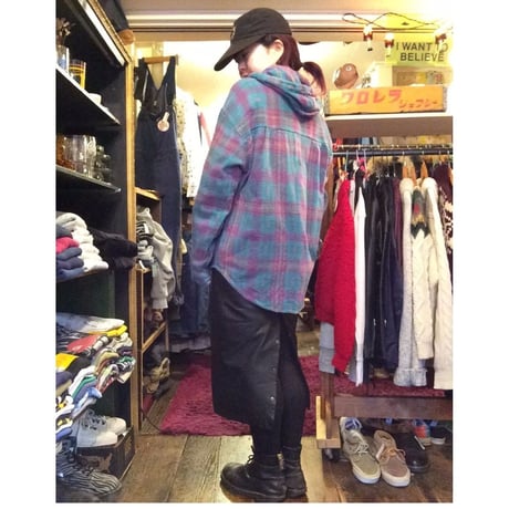 [USED] フード付 ネルシャツ