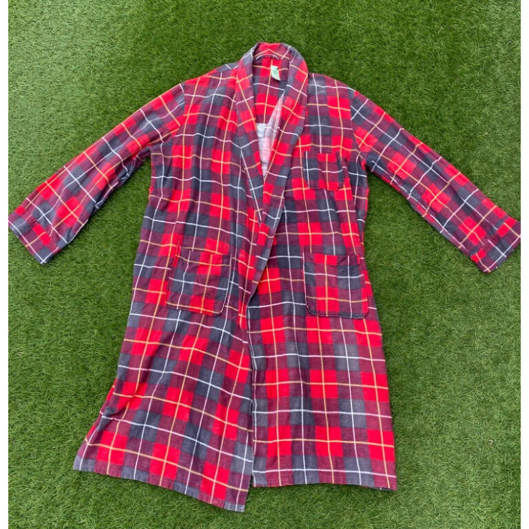 60s〜70s vintage 好配色オンブレ！！プリントネルガウン⭐︎ 60s〜70s