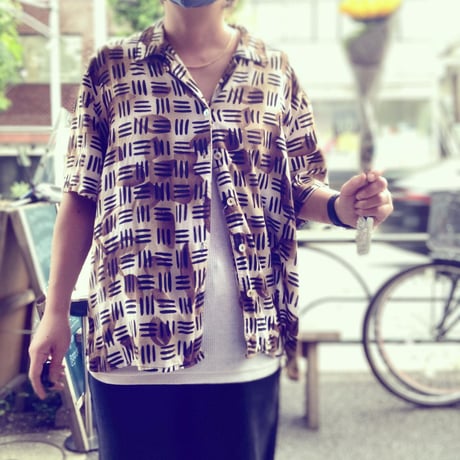 [USED] 総柄 レーヨン SHIRTS