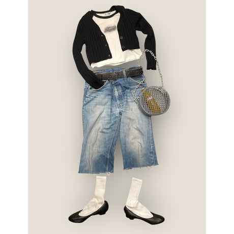 [USED] ショート丈Cottonリブニットカーディガン