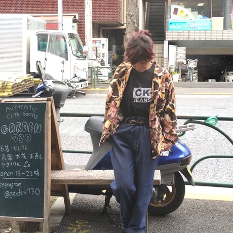 [USED] トウモロコシ柄 レーヨンシャツ