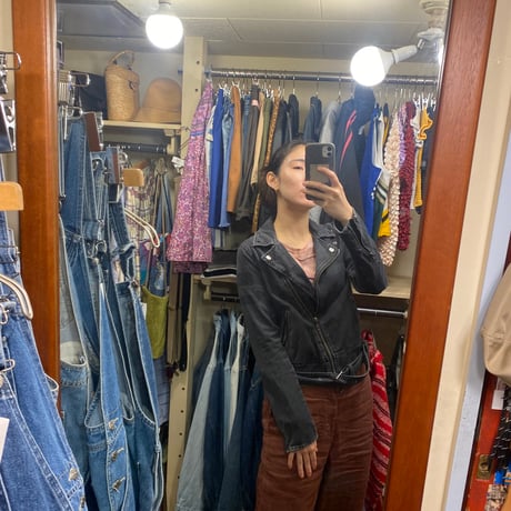 [USED] black denimライダースJKT