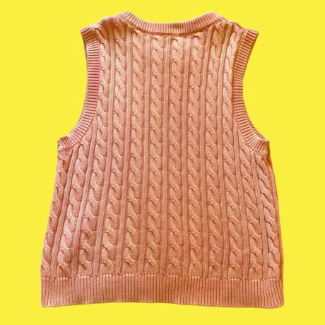 [USED] パステルPINK💗COTTONニットベスト