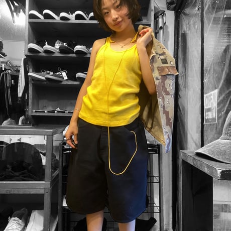 [USED]リブ　Yellowタンクトップ