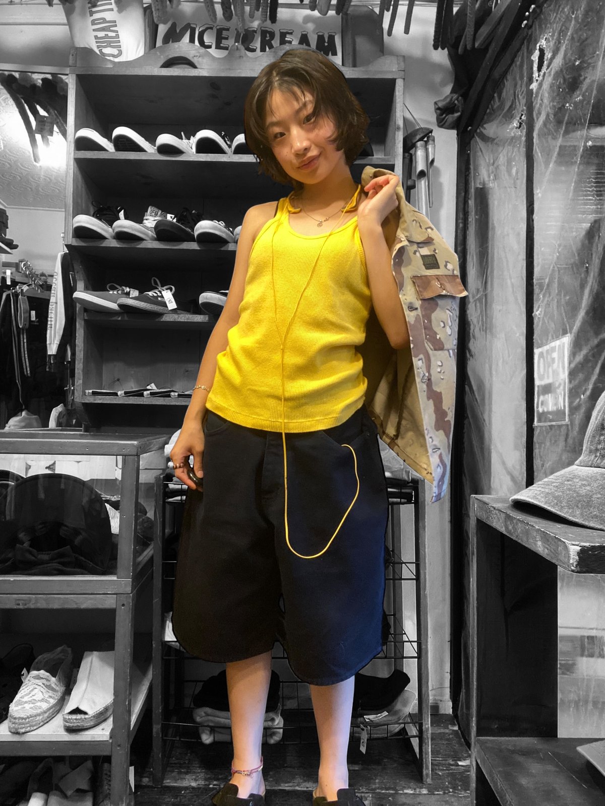 USED]リブ Yellowタンクトップ | garden730