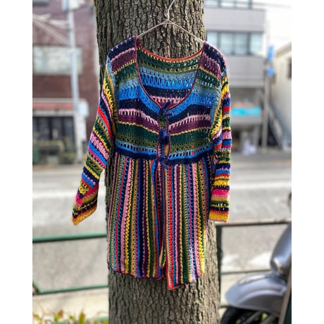 [USED] vintage 鍵編み カーディガン