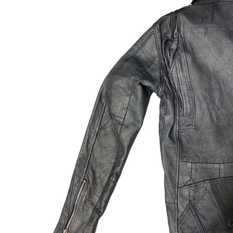 [USED] BLUE/SILVER real LEATHER ライダースJKT