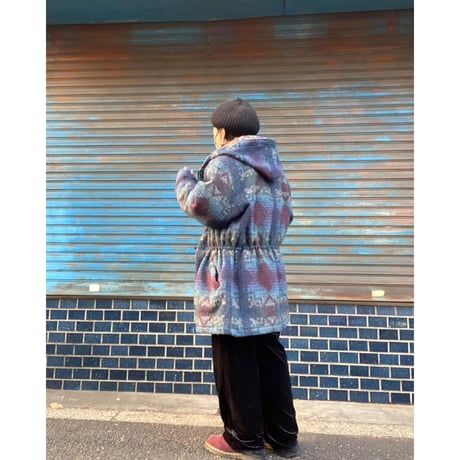 [USED] L.L.Bean WOOL 柄コート