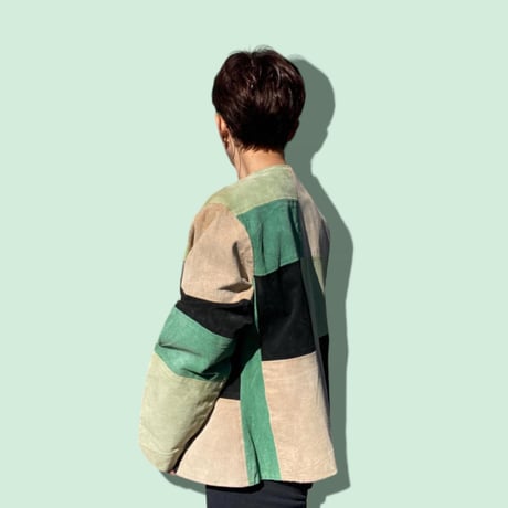 [USED] SUEDE パッチワークジャケット  💚