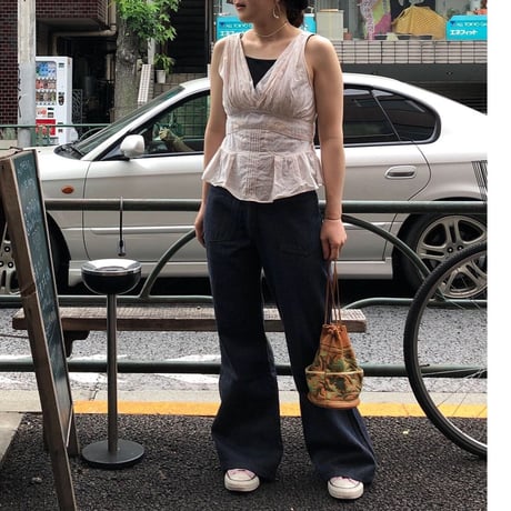 [USED] レザー巾着BAG