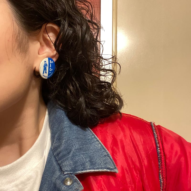 GARDENworks] vintage 缶バッチ イヤリング (片耳) | garden730