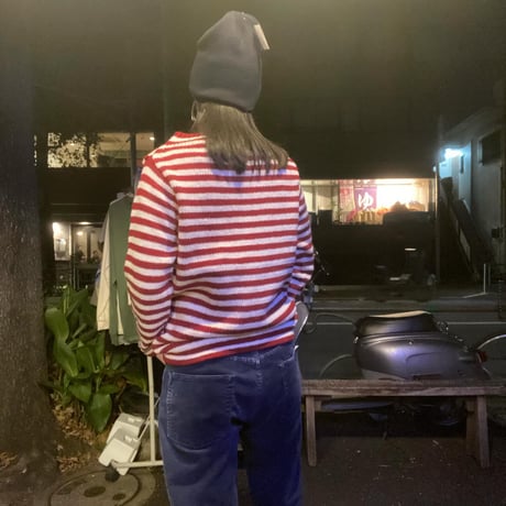 [USED] ボーダーのモックネックPERUニット🇵🇪