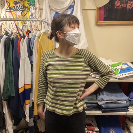 [USED]ボーダー 七分袖ロンtee