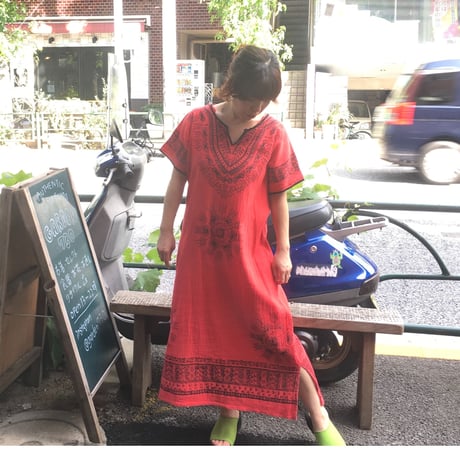 [USED] インド綿ワンピース