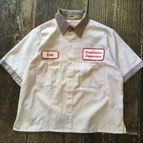 [USED] US WORK SHIRTS! グレーストライプ