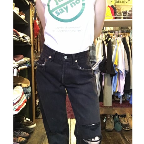 [USED] Levis 501 BLACK ダメージDENIM
