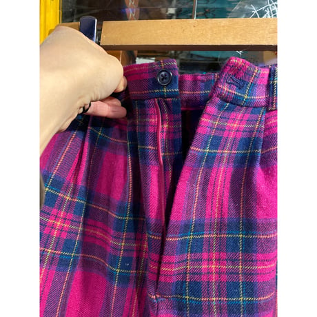 [USED] ピンクチェックWOOL パンツ