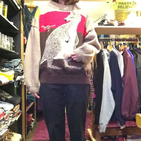 [USED] Wool  おなかポケ付き！カンガルーセーター