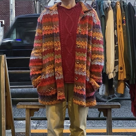 [USED] made in USA🤎ACRYL ニットJKT