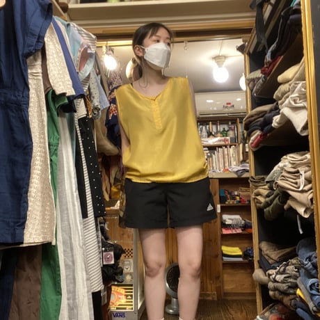 [USED] 100％ SILK タンクトップ-YELLOW