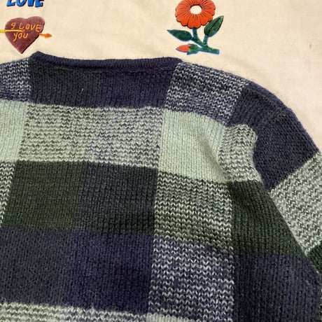 [USED] CHECK KNIT CARDIGAN♡