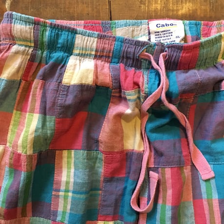 [USED] マドラスチェック パッチワーク パンツ