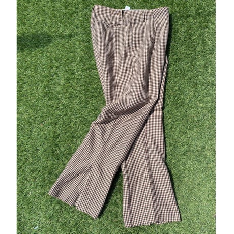 [USED] 千鳥格子スリット入りパンツ