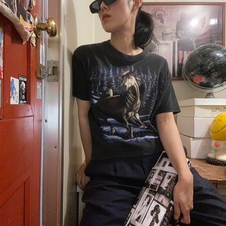 [USED]BLACK 馬Tee