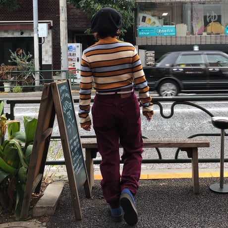 [USED] ボーダーリブニット