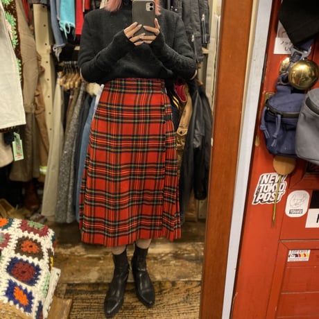 [USED] タータンチェックラップSKIRT❣️