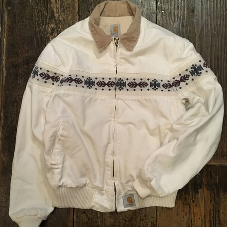 [USED] Carhartt 柄入り ダック JKT (WHITE/BLACK)