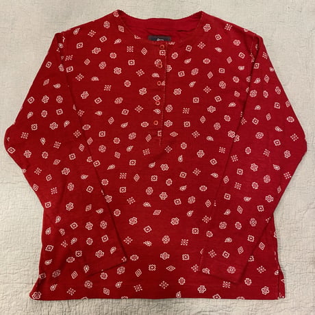 [USED]  wool rich ペイズリー柄ヘンリーネック トップス