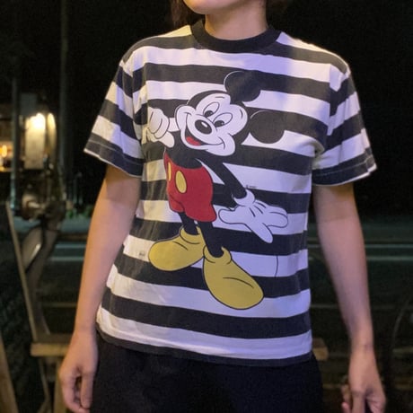 [USED] Hi! Mickey ボーダーtee