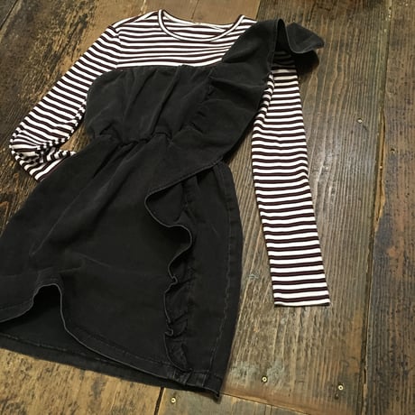 [USED] フリル付き Denim ベアトップワンピース