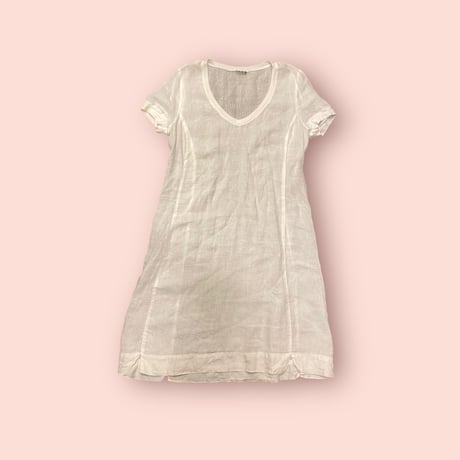 [USED] WHITE Linen ワンピース👗