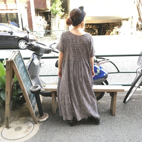 [USED] 小花柄 インド綿 ロングワンピース