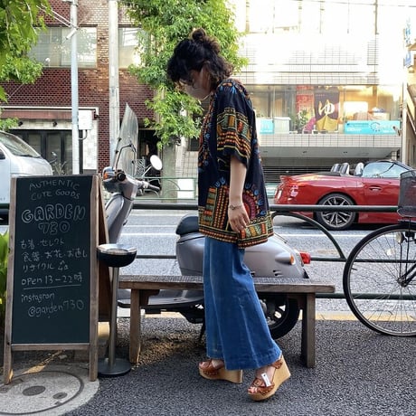 [USED] アフリカン ダシキシャツ🐘BLACK
