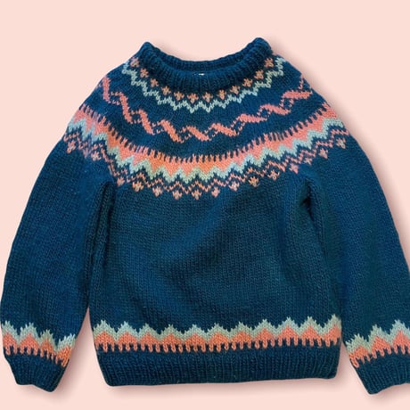 [USED]  かわいいカラーの組合わせ♡ノルディック柄ニット