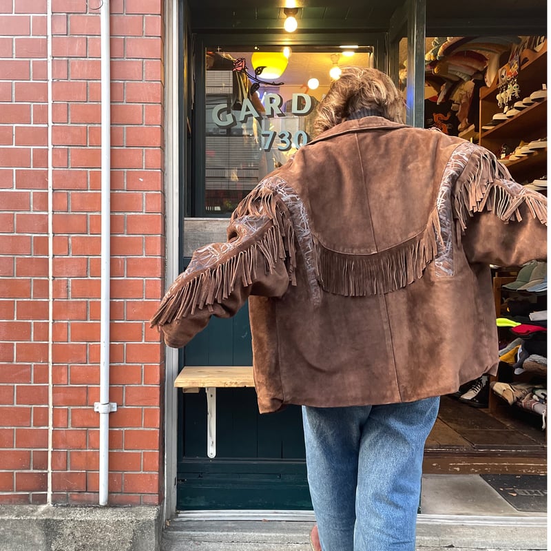 brown vintage フリンジジャケット USED] vintageフリンジ SUEDE JKT | garden730