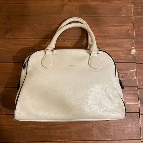 [USED] "agnes b." レザーボストンバッグ