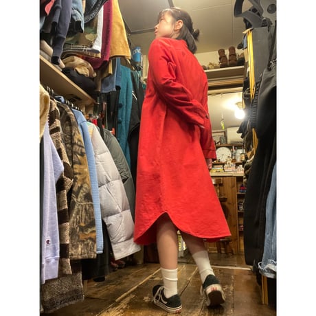 [USED] 無地ネルワンピース / シャモアクロス