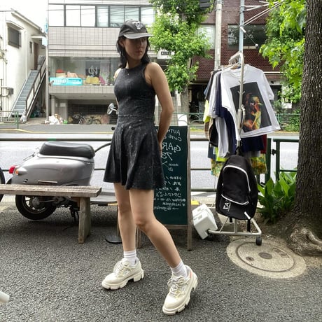 [USED]BLACK STONEノースリーブストレッチミニワンピ